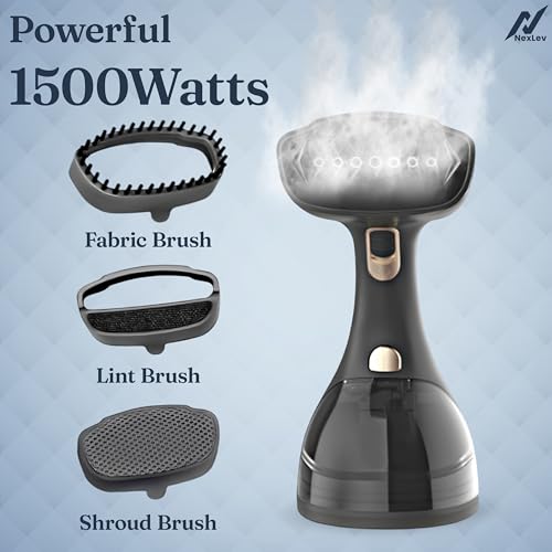 NexLev Handheld Garment Steamer | 1500 Watts | 300 ML| Standing & Horizontal Iron Press | Damage Free Steaming for all Cloth Types | 25s Quick Heat |Upto 5 Clothes in One Fill | Travel Friendly |GS-02 - Image 2