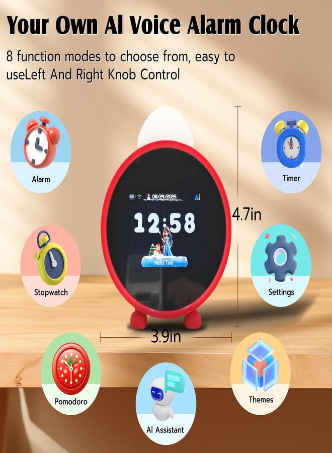 Elinksmart AI Clock Smart Clock with ChatGPT, WiFi Connect Voice Assistant Sound Clock Alarm with 2.8-Inch to Wake Alarm Clock for Toddlers and Kids - Image 3