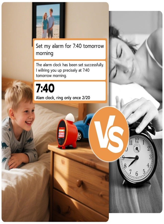 Elinksmart AI Clock Smart Clock with ChatGPT, WiFi Connect Voice Assistant Sound Clock Alarm with 2.8-Inch to Wake Alarm Clock for Toddlers and Kids - Image 2
