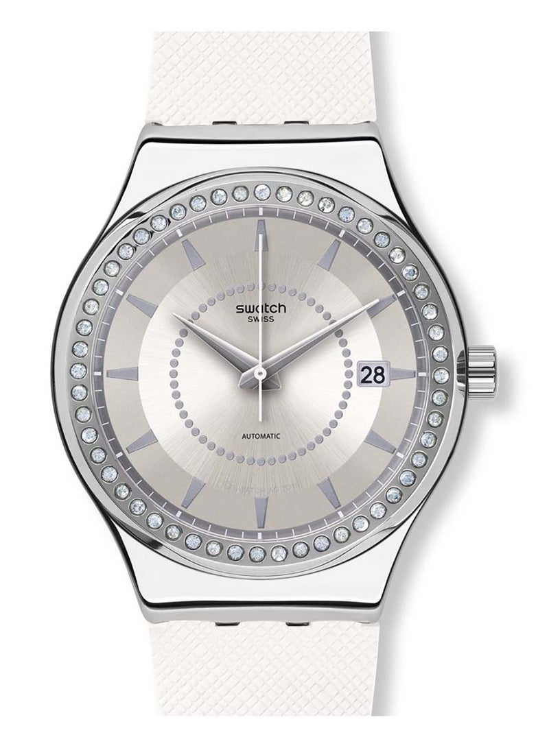 Swatch ساعة يد نسائية مقاومة للماء بحركة كوارتز من سيستم سنو - 34 مم - Image 1