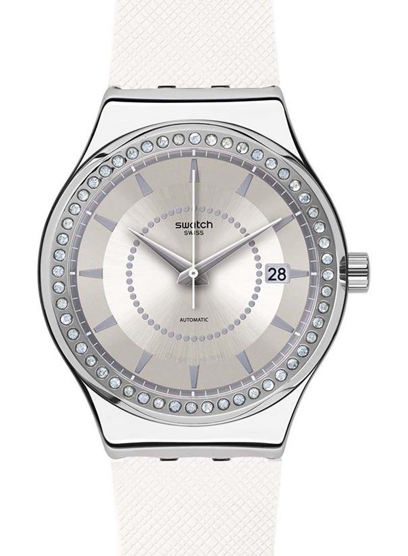 Swatch ساعة يد نسائية مقاومة للماء بحركة كوارتز من سيستم سنو - 34 مم - Image 2