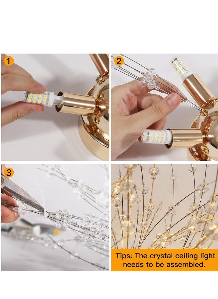 Comely - Crystal Ceiling, Adjustable Led Ceiling Light, Tricolor Light, Gold, With Bulb Included - Image 1