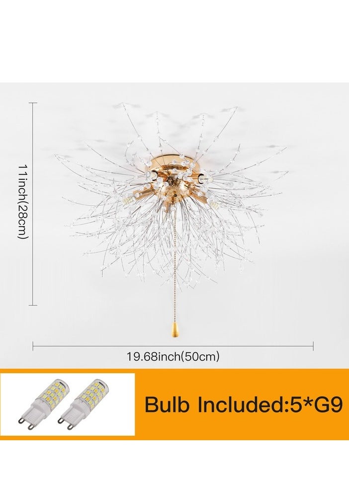 Comely - Crystal Ceiling, Adjustable Led Ceiling Light, Tricolor Light, Gold, With Bulb Included - Image 1