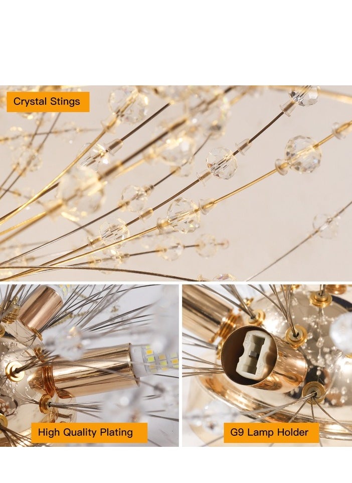 Comely - Crystal Ceiling, Adjustable Led Ceiling Light, Tricolor Light, Gold, With Bulb Included - Image 1