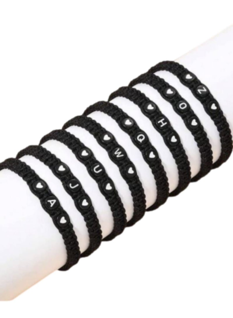 YUCCA New Cross Border European and American Hand Jewelry Hand Knitted 26 Letter Bracelet for Women Exquisite Love Bracelet for Couples Mother's Day Bracelet for Mom Boyfriend Lover Gift - Image 4