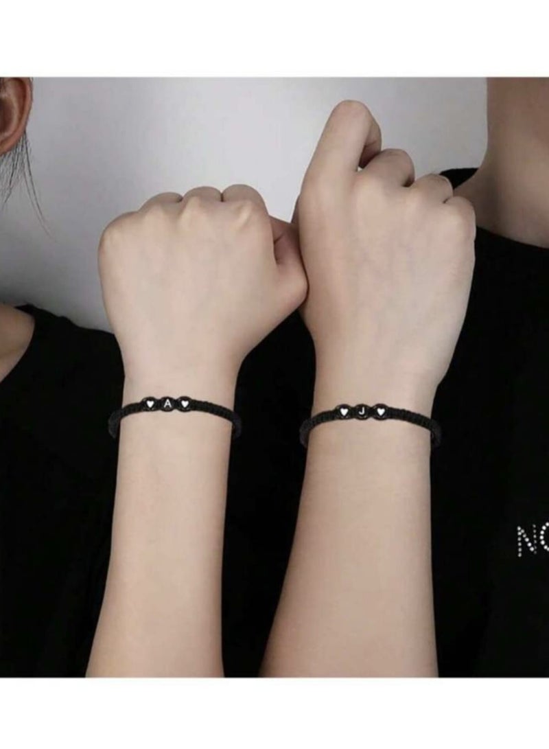 YUCCA New Cross Border European and American Hand Jewelry Hand Knitted 26 Letter Bracelet for Women Exquisite Love Bracelet for Couples Mother's Day Bracelet for Mom Boyfriend Lover Gift - Image 3