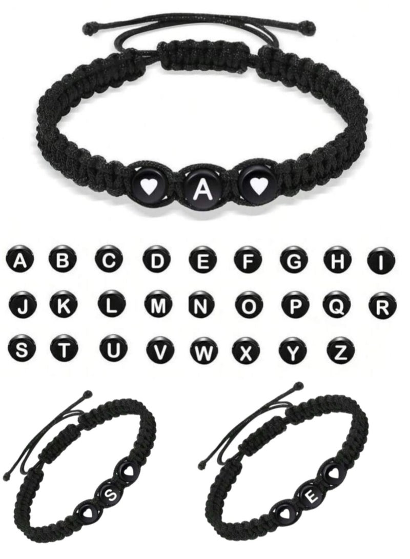 YUCCA New Cross Border European and American Hand Jewelry Hand Knitted 26 Letter Bracelet for Women Exquisite Love Bracelet for Couples Mother's Day Bracelet for Mom Boyfriend Lover Gift - Image 1