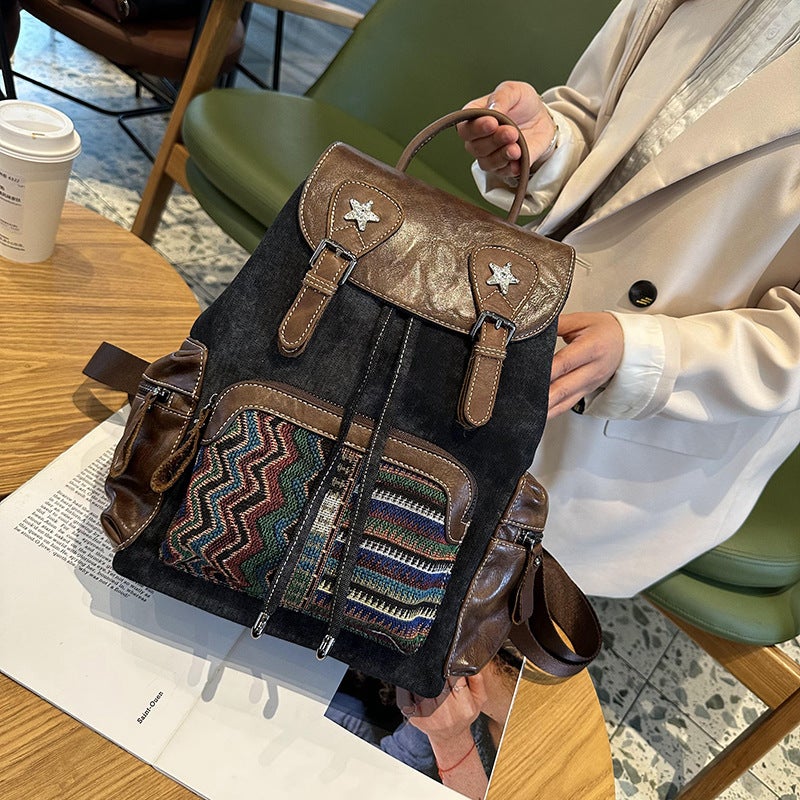 Luxury Rhinestone Letter Backpack Women 2023 Fashion canvas style 