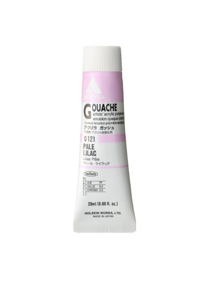 Holbein Acryla Gouache Artists Acrylic Polymer Emulsion, 20ml Pale Lilac (D121) - Image 1