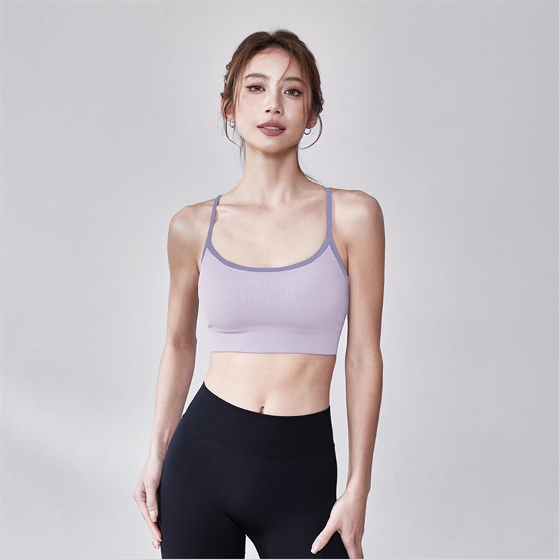 Girl Sling With Chest Pad Sports Underwear Women'S One-Piece Yoga Beauty Back Wearing Fitness Bra - Image 1