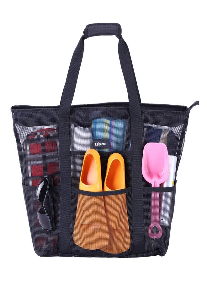 Leberna Large Mesh Beach Bag Tote Bag Grocery Storage Bag for Familiy Beach Swimming Pool Outdoor Sports - Image 1