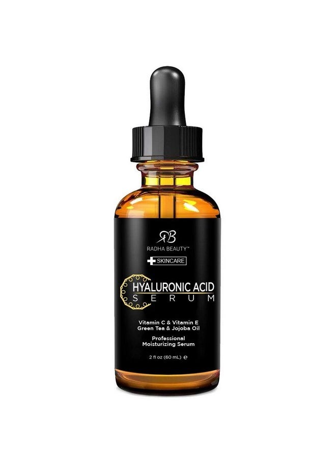 Radha beauty Radha Beauty Hyaluronic Acid Serum for Skin, 2 fl. oz - Infused with Vitamin C, Vitamin E, Green Tea & Jojoba Oil, Intensive Moisture and Hydration for Anti-Aging, Wrinkles, and Fine Lines  - Image 1