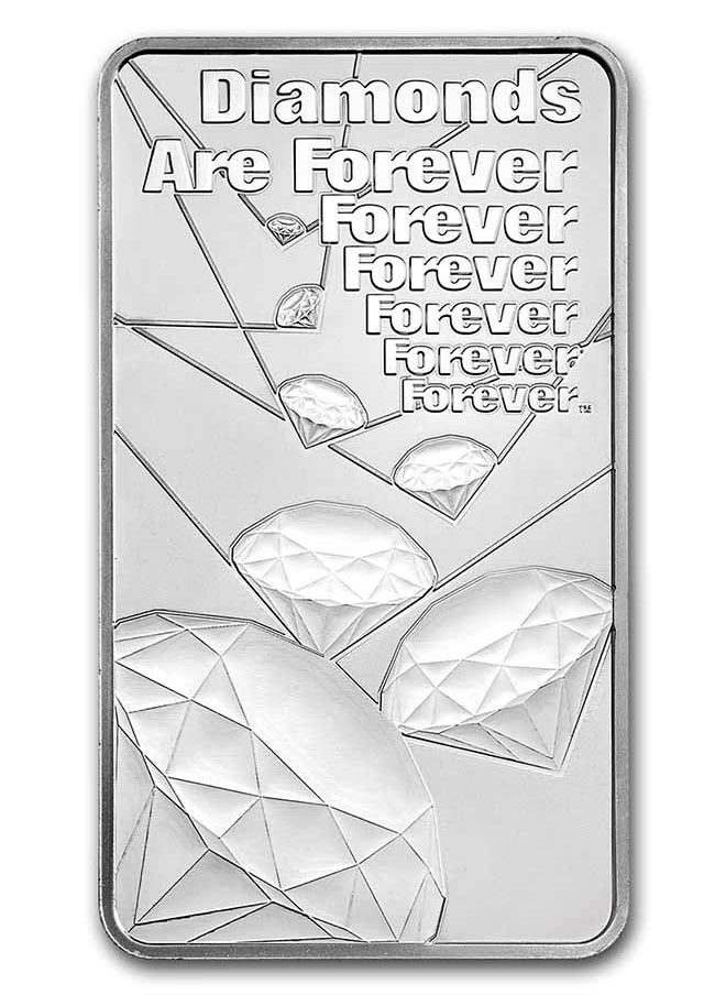 ABConcept James Bond "Diamonds Are Forever" Silver 10 oz Bar  - Image 2