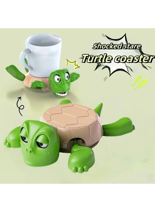 Pink Turtle Coaster Set Heat Resistant PC Playful Desk Accessory Home Office Decor - Image 1