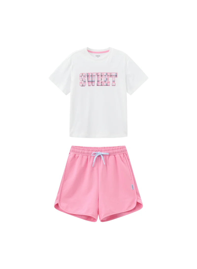 Balabala Kids Girls Knitted short-sleeved set