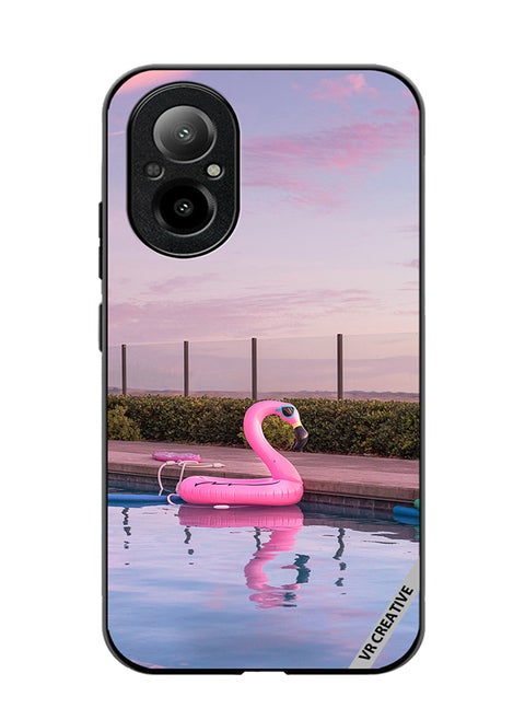 Protective Case Cover For Realme C67 4G Flamingo Tube Design Multicolour