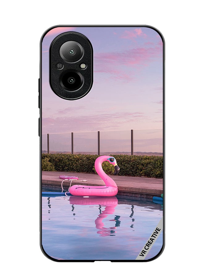Protective Case Cover For Realme C67 4G Flamingo Tube Design Multicolour