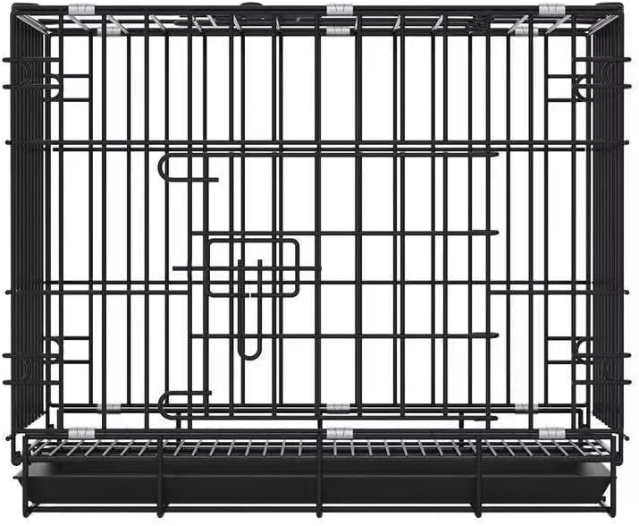 PETBROO Dog Crate - 91 x 57 x 63.5 cm, Collapsible Metal Dog Cage - Image 1
