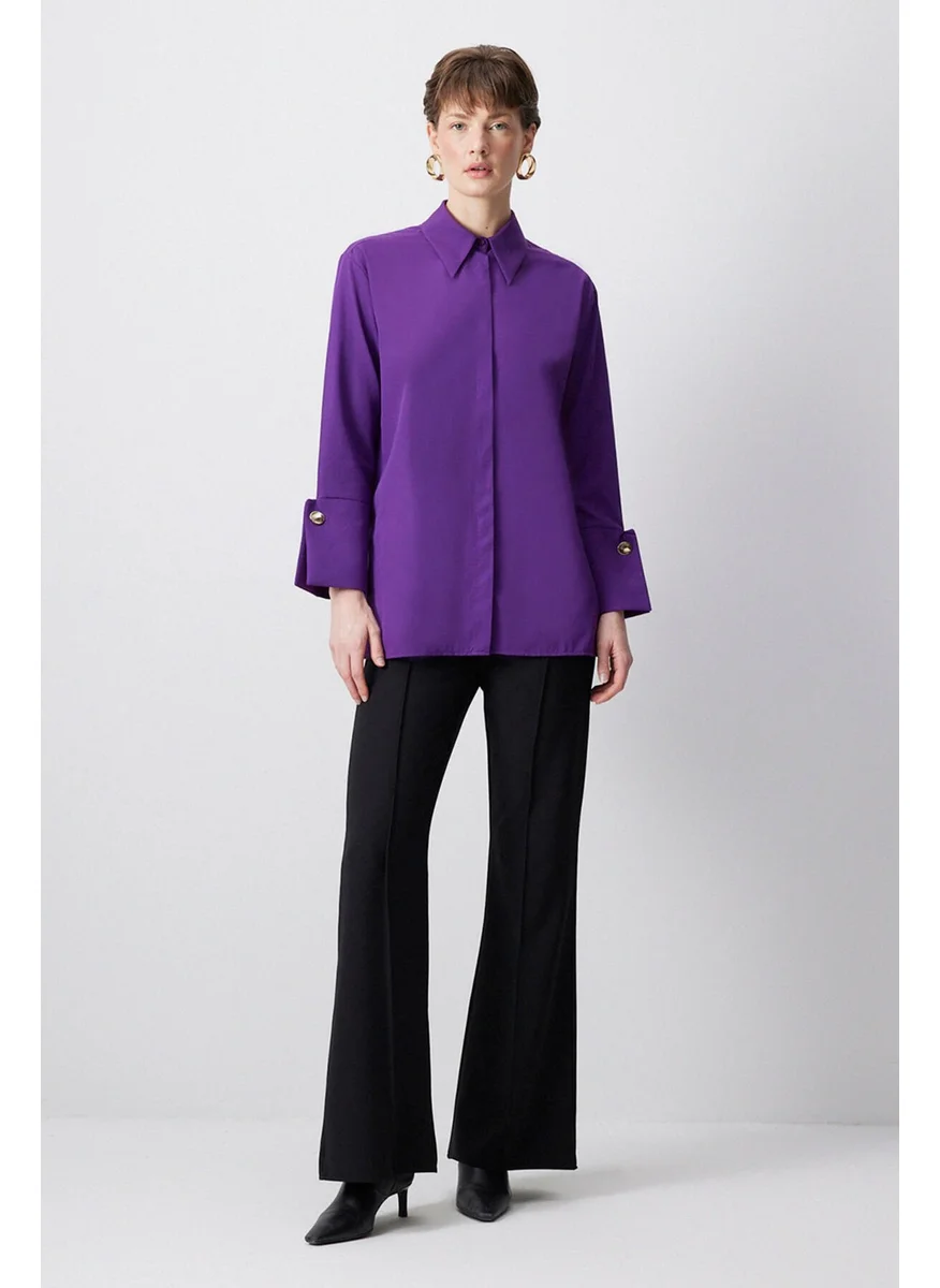 توتشي Wide Cuff Poplin Shirt