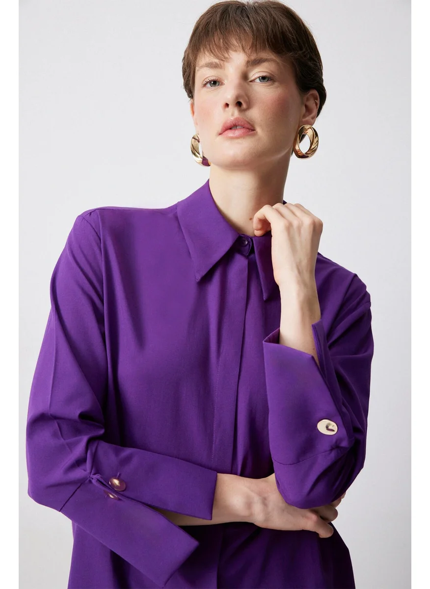 توتشي Wide Cuff Poplin Shirt