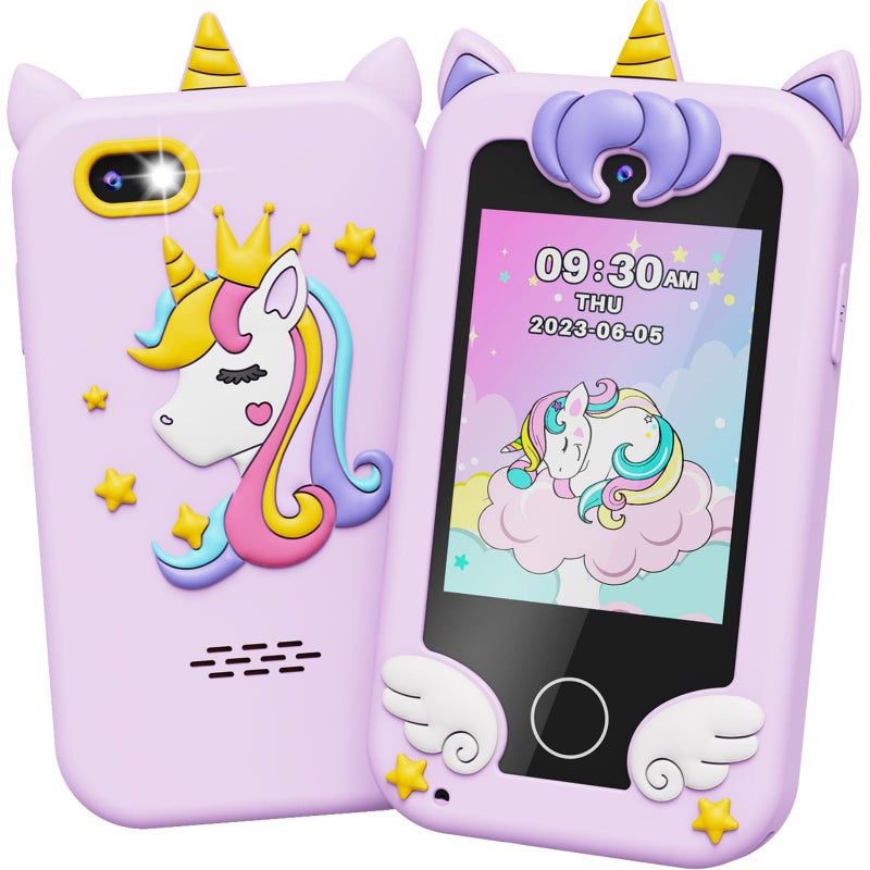 UCIDCI Kids Smart Phone for Girls Ages 37 with Dual Camera Learning Games Travel Toy with MP3 Music Player for Christmas Birthday Gifts for 37 Year Old Boys - Image 2