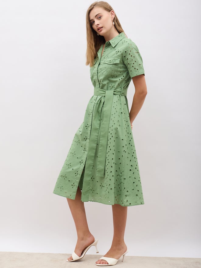 ستايلي فستان قميص بأزرار عين - Image 3