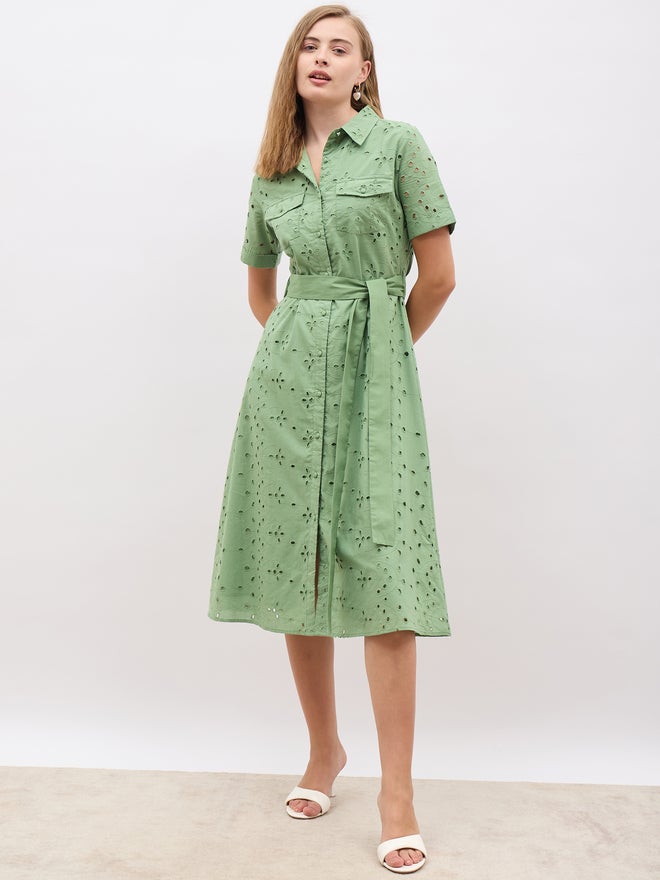 ستايلي فستان قميص بأزرار عين - Image 2