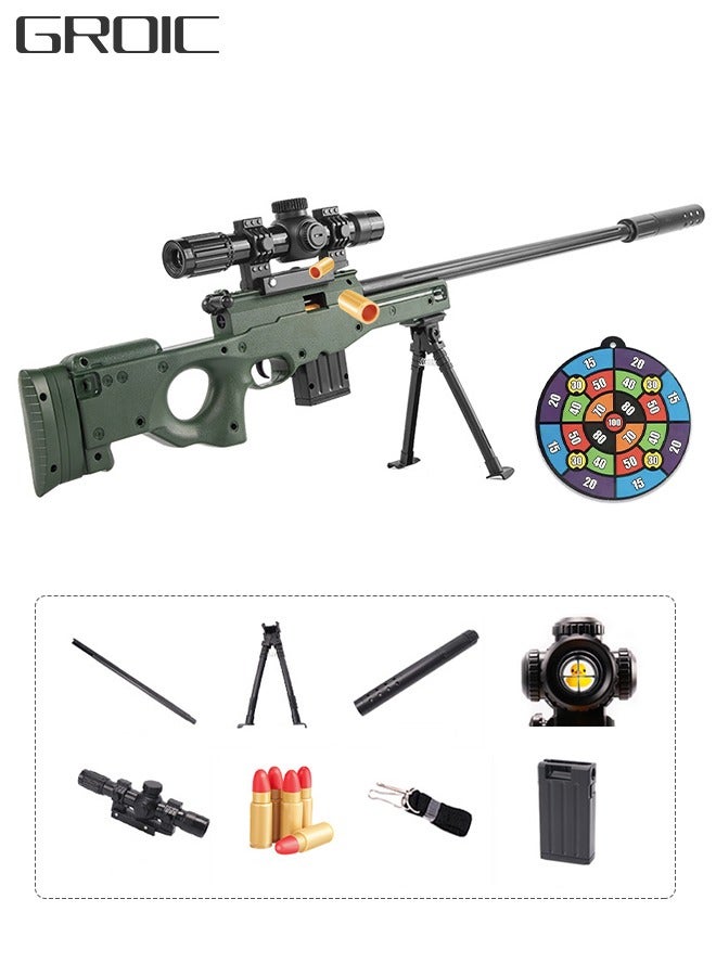 GROIC Toy Gun Soft Bullets Education Toy,Sniper Rifle Blaster Gun AWM,Double Mirror Effect Toy Sniper Guns,DIY Toy with Rich Accessories ,Shooting Games Toys for Kids  - Image 1