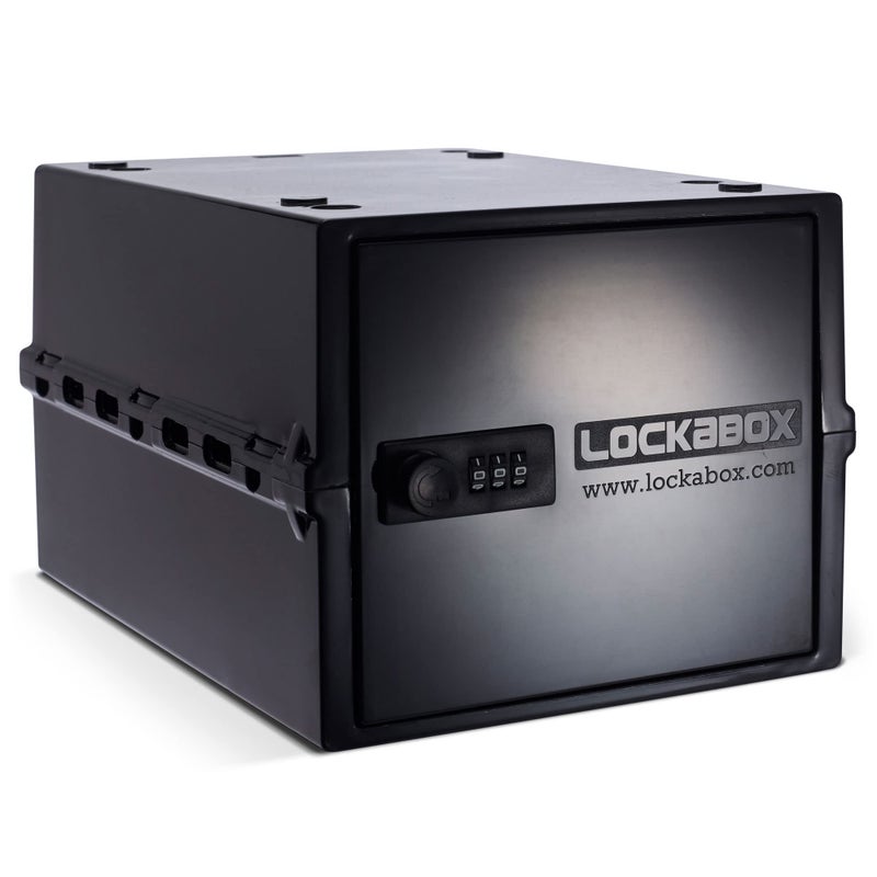 Lockabox One™ | Compact and Hygienic Lockable Storage Box for Food, Medicines, Tech and Home Safety | One Size 12 x 8 x 6.6 inches externally (Jet) - Image 1