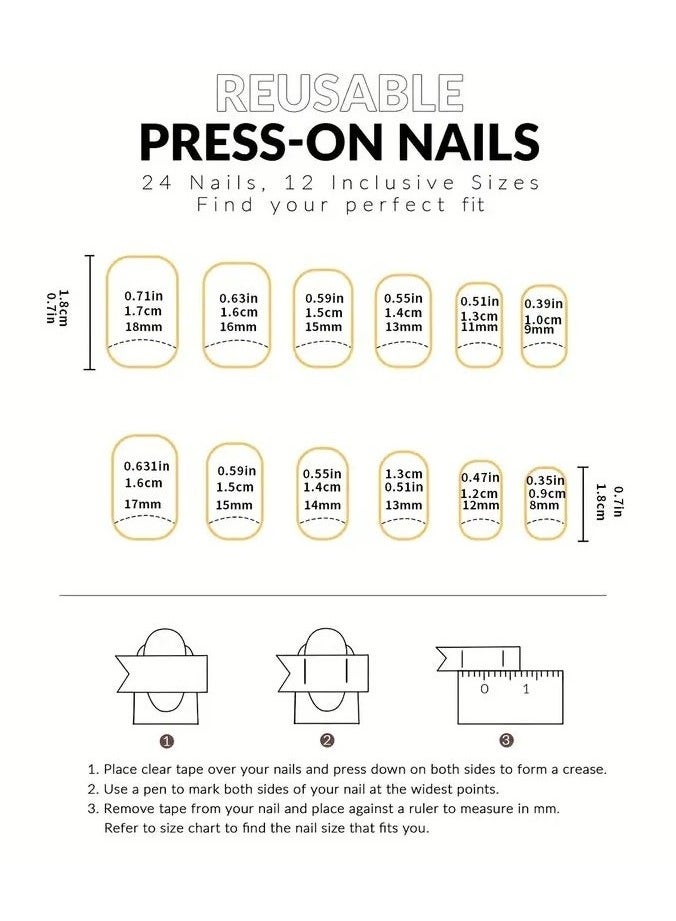 24 pcs Ballet French White Edge Press On Nails - Glue On False Nails for Women, and Teens with Glue Sticker and Nails File - Short Coffin Nails for a Natural Look - Image 5