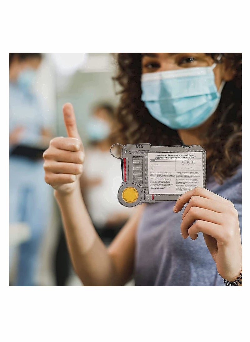 Captaintech Vaccine Card Protector Waterproof Vaccination Card Holder for Unisex，Portable Multipurpose Health Card Funny Reagent Card Protector with Transparent Window - Image 3
