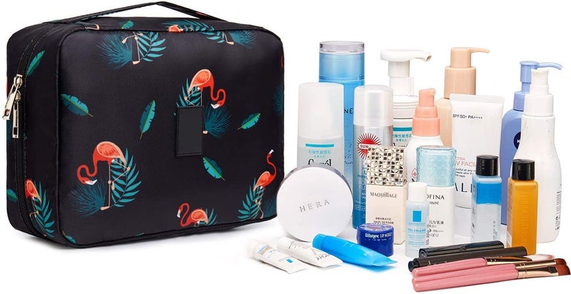 VHKD Hanging Cosmetic Toiletry Bag for Men Women Travel Organizer Accessory Toiletry Cosmetics Bag Nylon Waterproof Makeup Shaving Kit Pouch Bag for Men Women (Black Combo 1, Cosmetic Bag) - Image 4