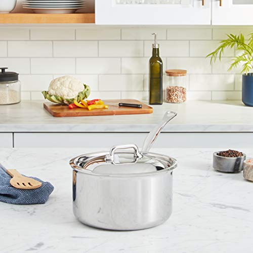 Mauviel M'Cook 5-Ply Polished Stainless Steel Sauce Pan With Lid, Cast Stainless Steel Handle, 2.6-qt, Made In France - Image 2