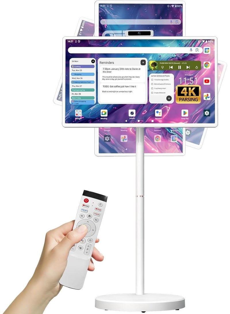 OTTAL 2026 New Model 32 Inch Rolling Smart TV with 1080P Touch Screen | Android 15 OS | MTK 8-core CPU | 8G+128G Storage | Built-in 13MP Camera | Remote Voice Control | Full Rotation Portable TV on Wheels，Stand by Me - Image 1