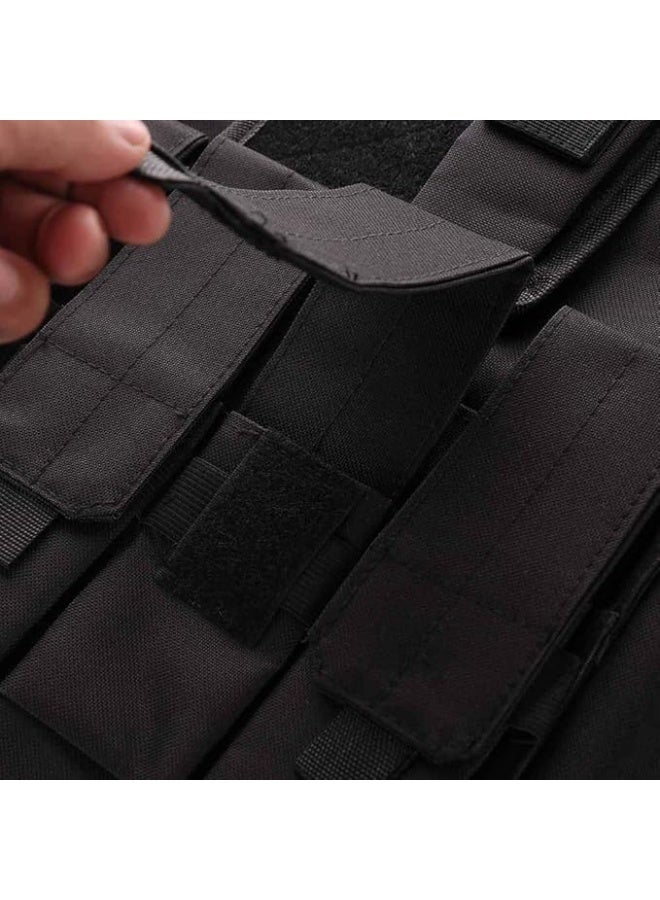 DUNISO سترة أطفال، سترة تمويه غابة، قابلة للتعديل، مقاومة للماء، مناسبة لألعاب الأدوار للأطفال أو الأنشطة الخارجية، سوداء - Image 4