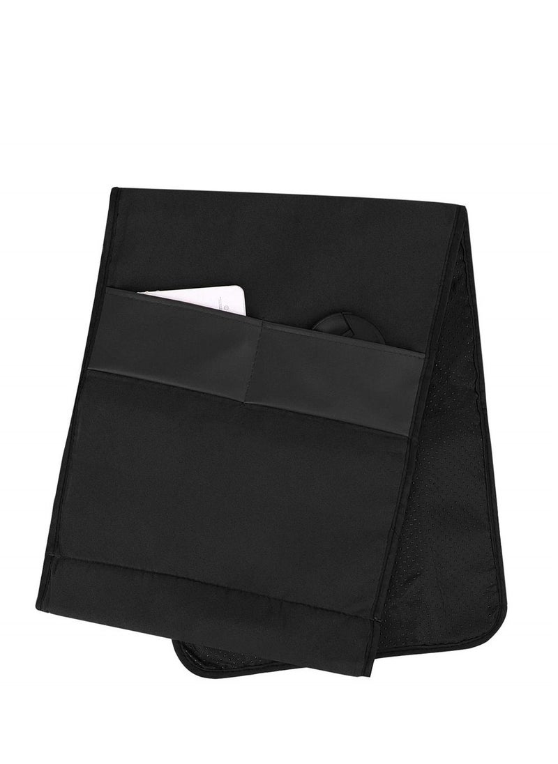 SYOSI Leather Sofa Armrest Organizer, Non Slip Armchair Caddy for Couch Remote Control Holder with 5 Pockets for Phone, Book, Magazines, Tablet, Holder Recliner Couch Tidy Hanging Storage Bag Arm Chair  - Image 4