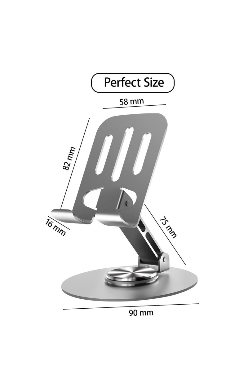 Foldable Mobile Phone Stand Holder, Aluminium Phone Stand for Desk, Adjustable, Compatible with iPhone, Samsung, Huawei, Xiaomi/Redmi,Vivo,Oppo, 4-7 Inches - Image 1