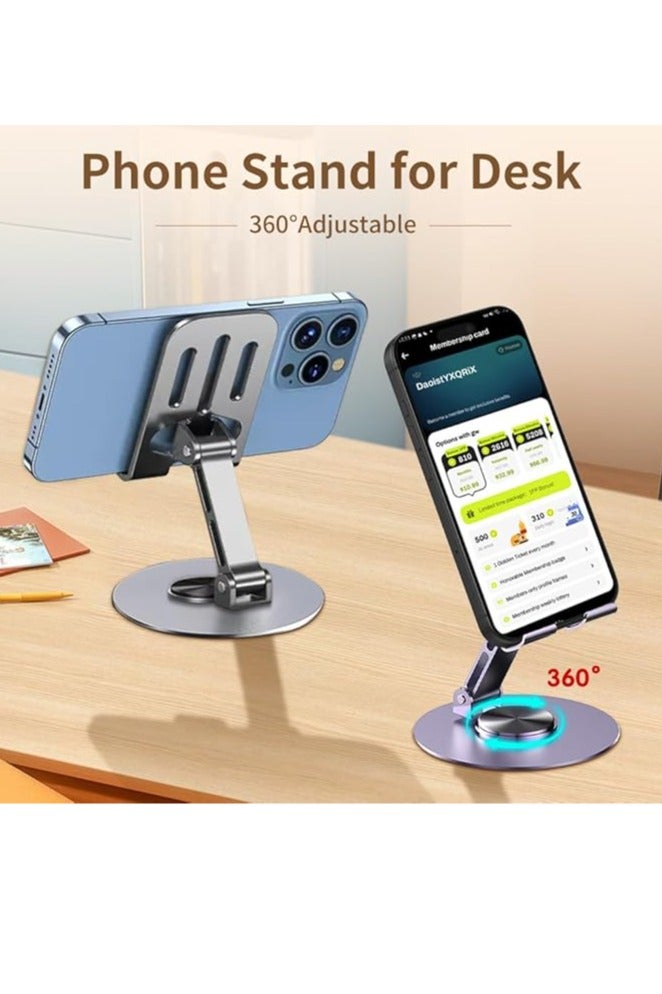 Foldable Mobile Phone Stand Holder, Aluminium Phone Stand for Desk, Adjustable, Compatible with iPhone, Samsung, Huawei, Xiaomi/Redmi,Vivo,Oppo, 4-7 Inches - Image 3