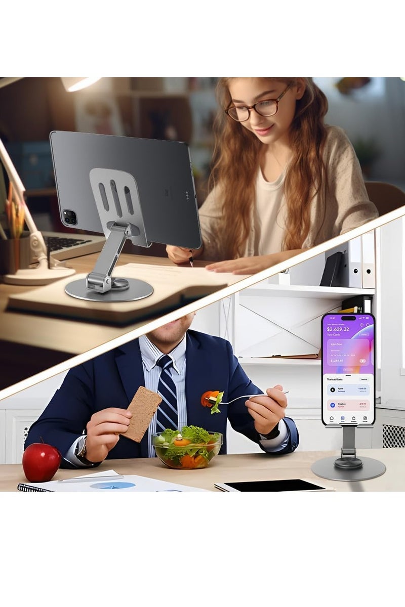 Foldable Mobile Phone Stand Holder, Aluminium Phone Stand for Desk, Adjustable, Compatible with iPhone, Samsung, Huawei, Xiaomi/Redmi,Vivo,Oppo, 4-7 Inches - Image 4
