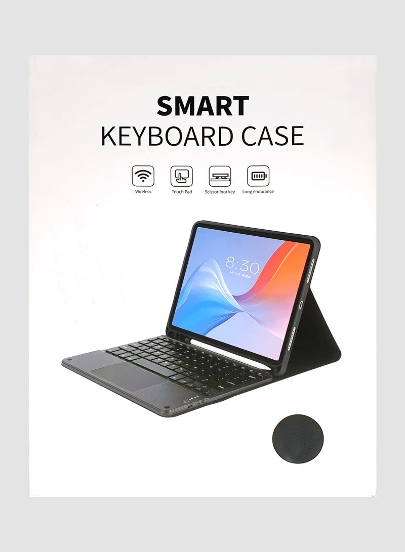 منطقة الخدمة حافظة لوحة مفاتيح لاسلكية مع لوحة لمس لجهاز Apple iPad (الجيل التاسع) 2021 حافظة رفيعة محمية بذكاء - Image 3