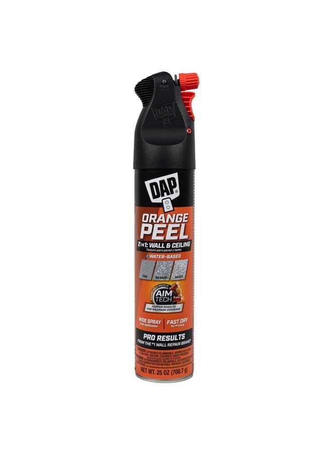 Dap Spray Texture Orange Peel Water Based 2n1 Wall & Ceiling Texture Spray with Aim Tech Nozzle, White, 25 Oz (7079850005) - Image 1