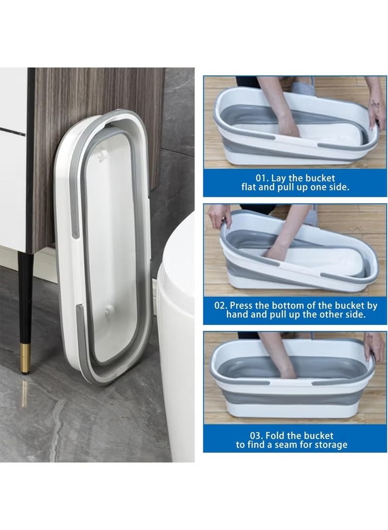 360° Floor Mop Set with Foldable Bucket - Large Flat Head for Deep Cleaning on Hardwood and Tile Floors 6450 - Image 4