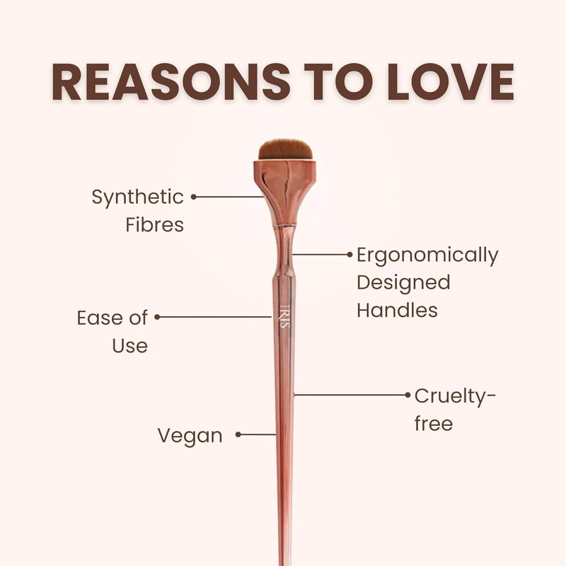 Iris Cosmetics Iris Luminous HD Nose Contour Brush | Expert Makeup Tool for Precision Contouring | Cruelty-Free & Vegan | Synthetic Fibres | Best Nose Contour Brush | Rose Gold - Image 2
