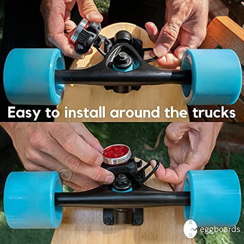Eggboards Electric Skateboard Lights for Night Riding. LED Skateboard Light Kit. Longboard Lights USB Rechargeable. Skate Board Headlight Front and Back. Ideal Electric Skateboards Accessories - Image 3
