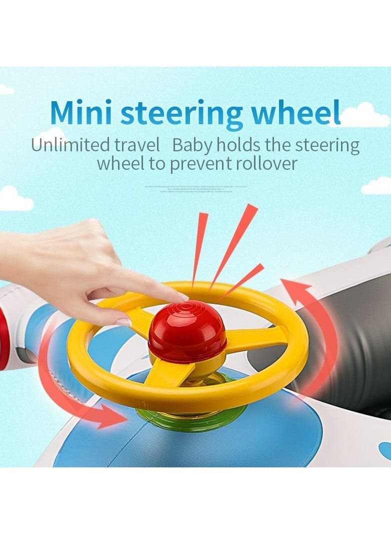 LIMOS Baby Inflatable Swim Float Seat Boat Pool Swim Ring for Toddler (Airplane White) - Image 4