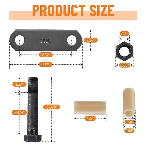 Racewill 2 Packs Tandem Axle Trailer Shackles Kit: Trailer Shackles with Trailer Shackle Bolts, 2-5/8" Trailer Shackle Straps (262), Used On Dual-Axle Systems And All Triple-Axle Systems - Image 4