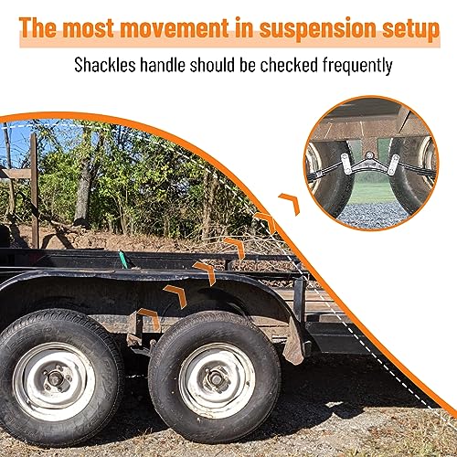 Racewill 2 Packs Tandem Axle Trailer Shackles Kit: Trailer Shackles with Trailer Shackle Bolts, 2-5/8" Trailer Shackle Straps (262), Used On Dual-Axle Systems And All Triple-Axle Systems - Image 3