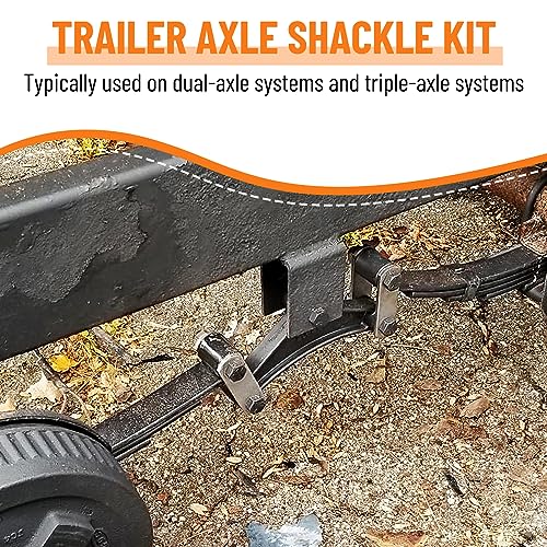 Racewill 2 Packs Tandem Axle Trailer Shackles Kit: Trailer Shackles with Trailer Shackle Bolts, 2-5/8" Trailer Shackle Straps (262), Used On Dual-Axle Systems And All Triple-Axle Systems - Image 2