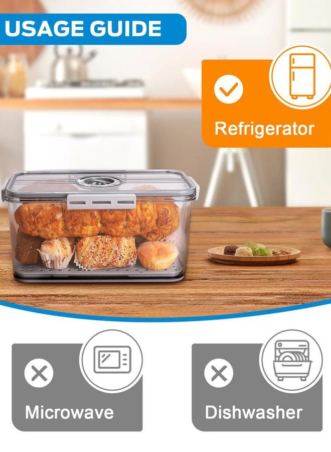 Dynta Bread Box 2 Pack Bread Container Airtight, Recording Time Bread Boxes for Kitchen Counter Organizers and Storage, Plastic Bread Storage with Lid for Homemade Bread, Toast, Loaf, Cookies - Image 5