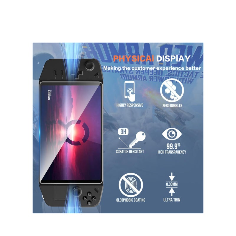 SOLARAE 3 Pack Upgrade Version Screen Protector for Lenovo Legion Go Handheld 2023, Tempered Glass, 8.8 inch Full Coverage, Transparent Ultra HD, Anti-Scratch, Anti-Fingerprint - Image 3